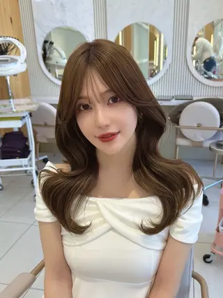 セミロング レイヤー/顔周り /韓国ヘア/TAKUのヘアスタイル