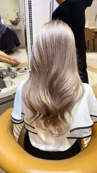 カラー ブリーチなし 透明感カラー/艶髪のヘアスタイル