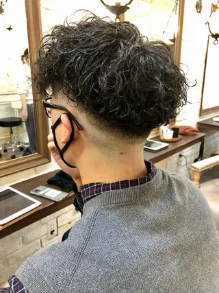 ショート パーマ メンズ 鷺沼駅徒歩1分 キシタクのヘアスタイル