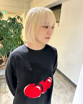 ミディアム カラー ✨艶ブリーチカラー ✨四ノ宮裕己のヘアスタイル
