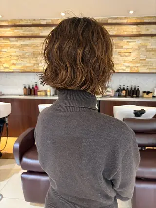 ミディアム カラー パーマ FaB/ Yunaのヘアスタイル