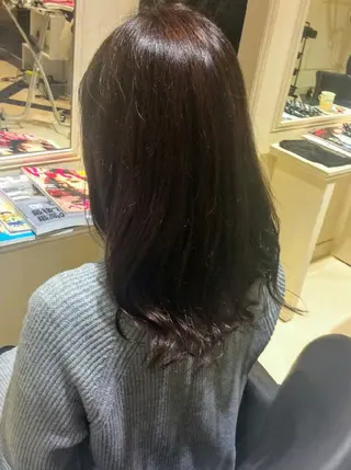 セミロング カラー 畠村 美智子のヘアスタイル