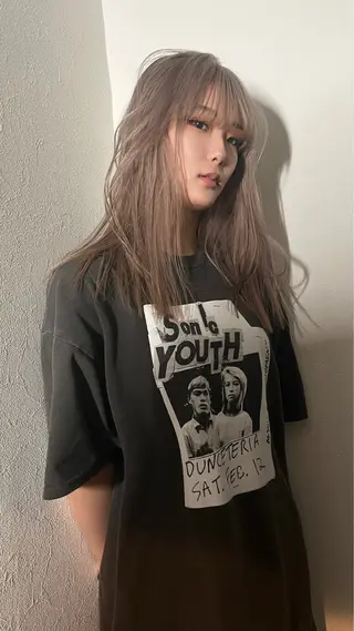 セミロング カラー 💖艶ハイトーン髪質 改善💖ケンシンのヘアスタイル