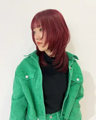 セミロング カラー MARU パーマ/レイヤーのヘアスタイル