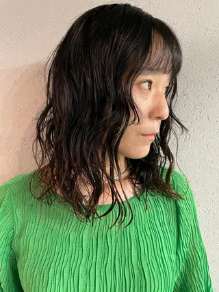 ミディアム パーマ 吉田一輝 外国人パーマのヘアスタイル