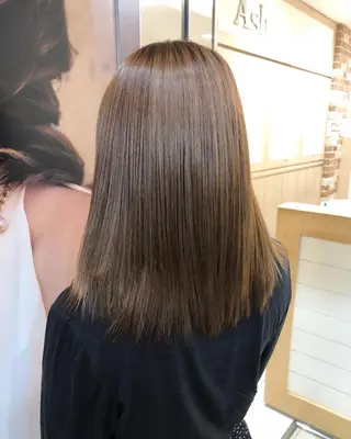 セミロング パーマ 丸みショートボブ/ タッセルボブ 吉野のヘアスタイル