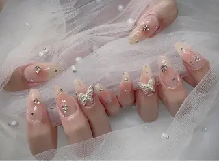 ネイル I-nailロング /ワンホン/キラキラのネイルデザイン