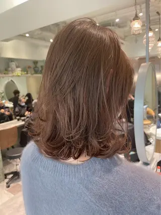 カラー ブリーチなし 透明感カラー/艶髪のヘアスタイル
