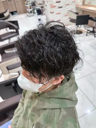 パーマ メンズ 【𝐀𝐬𝐡大森】 石崎竜祐のヘアスタイル