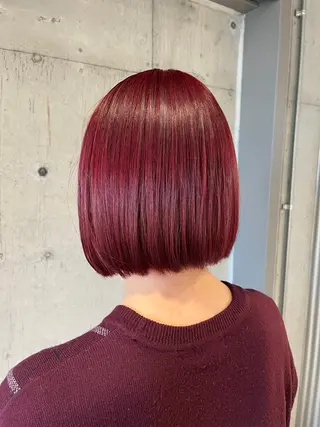 ミディアム カラー ヘアアレンジ ボブ×艶カラー 特化・リクト💥のヘアスタイル