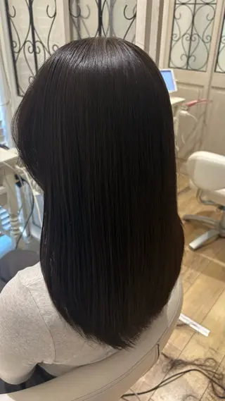 セミロング カラー 似合わせ 顔周りYUUGAのヘアスタイル