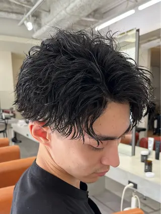 ショート パーマ メンズ 梅田/メンズパーマ /短髪/田中崇奨のヘアスタイル