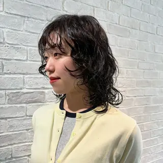 ミディアム 札幌パーマ/ レイヤー/後藤海音のヘアスタイル