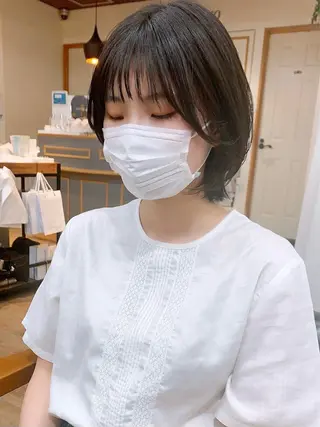 ミディアム カラー パーマ ヘアアレンジ メンズ キッズ ネイル マツエク・マツパ レイヤーカット 🌿透け感カラーのヘアスタイル