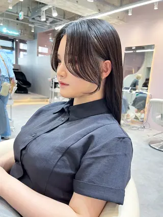 ロング カラー レイヤーカット、ボブ GLROWのヘアスタイル