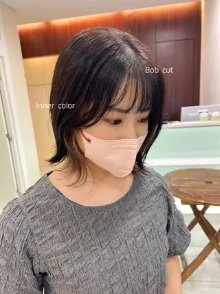 ミディアム カラー ツヤ髪🫧似合わせ ✨あんどうゆうかのヘアスタイル