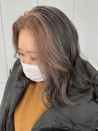 ミディアム カラー 狩野 羅夢のヘアスタイル