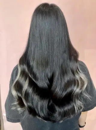 ロング カラー チビ編み込みエクステ シールEXどぅ〜すのヘアスタイル