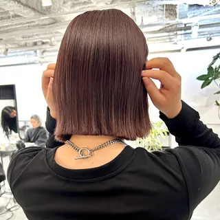 ショート カラー 切りっぱなしBOB 職人💜Anzuのヘアスタイル