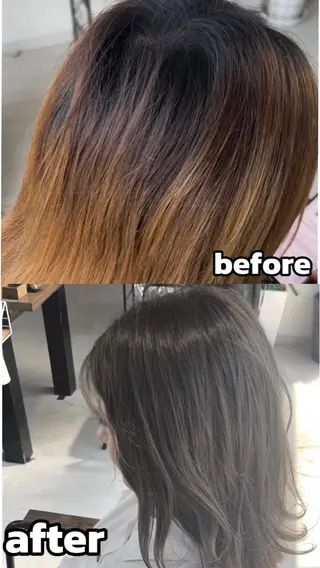 ミディアム カラー メンズパーマ& ハイトーン特化谷村のヘアスタイル