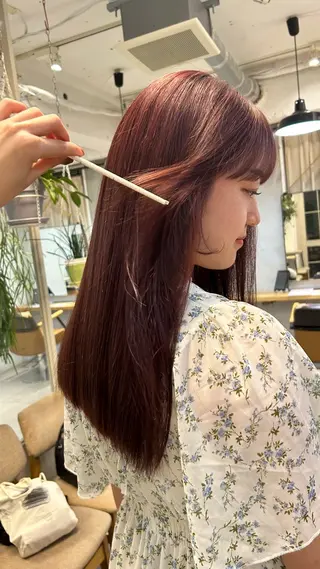 セミロング カラー じゅわっと暖色カラー 🍊Moemiのヘアスタイル