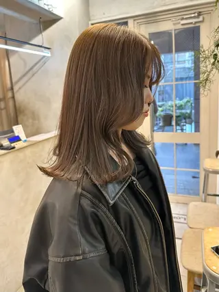 ミディアム カラー 縮毛/ベージュカラー Mariamu🫧のヘアスタイル