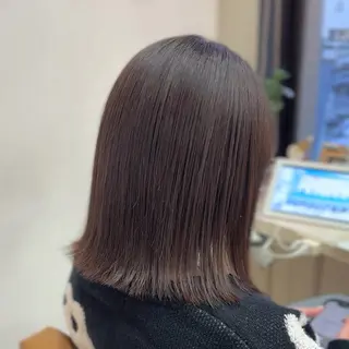 ミディアム カラー 横浜パーマ🌐ボブ✨ 暖色カラーもえかのヘアスタイル