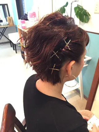 ショート ミディアム セミロング ロング ヘアアレンジ 早朝✨ヘアセット 着付け/清水玲歌のヘアスタイル