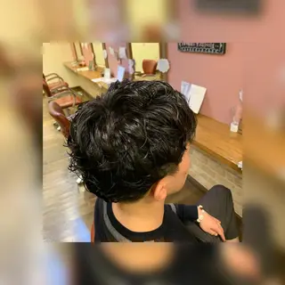 パーマ メンズ 三好 達也のヘアスタイル