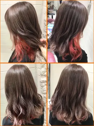 セミロング カラー ササ キのヘアスタイル