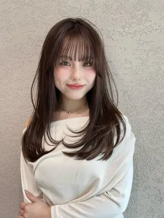 ロング カラー 興津/韓国レイヤー ダブルカラー美髪縮毛のヘアスタイル