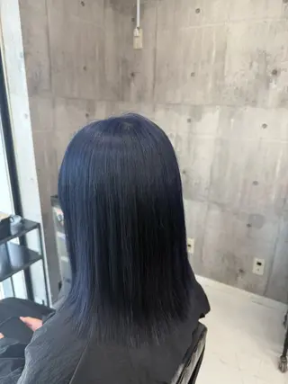 セミロング カラー メンズ ☁️かずき☁️青.紫 推し活カラー💫のヘアスタイル