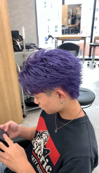 ミディアム カラー ヘアアレンジ メンズ 🔥ニュアンス フェザー小林海斗🔥のヘアスタイル
