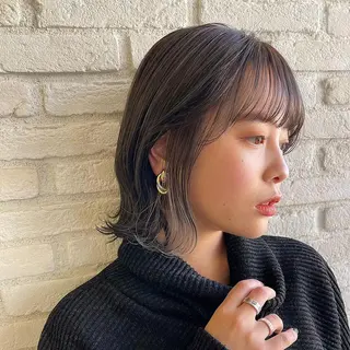 ミディアム 髪質改善/縮毛矯正/ レイヤーカットななこのヘアスタイル