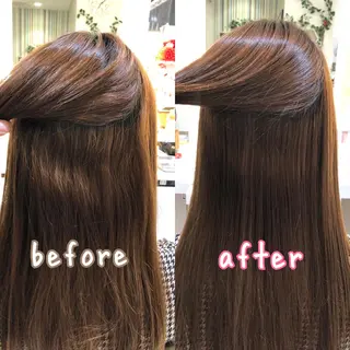 ロング パーマ 安井　昴 💫ブリーチ縮毛矯正のヘアスタイル