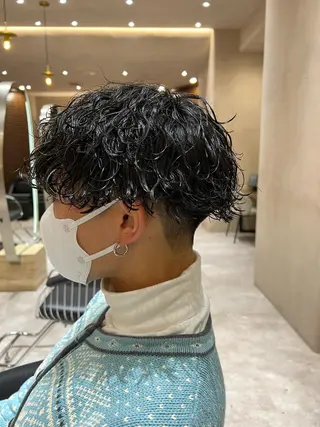 ショート パーマ メンズ 波巻きスパイラルパー マ/シャドウパーマ駿のヘアスタイル