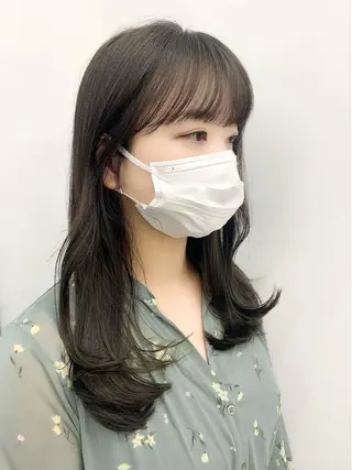 セミロング カラー パーマ ヘアアレンジ メンズ キッズ ネイル マツエク・マツパ アイブロウ レイヤーカット 🌿透け感カラーのヘアスタイル