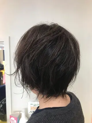 ミディアム カラー パーマ 横田 尚登のヘアスタイル
