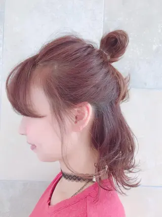 ミディアム カラー ヘアアレンジ 烏丸韓国ヘア🇰🇷 ayaka🎀のヘアスタイル