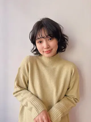 パーマ ボブ/ミディアム 親しみやすさ/さくらのヘアスタイル