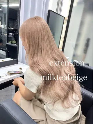 ロング カラー エクステ🩵ブリーチ 韓国ヘア🩵KAEのヘアスタイル