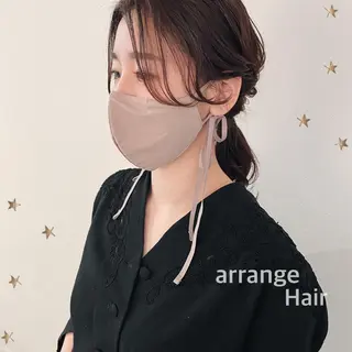 セミロング ヘアアレンジ 市川 千夏のヘアスタイル