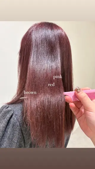 セミロング 💗暖色/ブリーチ/ レイヤー/横浜/メイのヘアスタイル