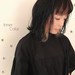 ミディアム カラー 市川 千夏のヘアスタイル
