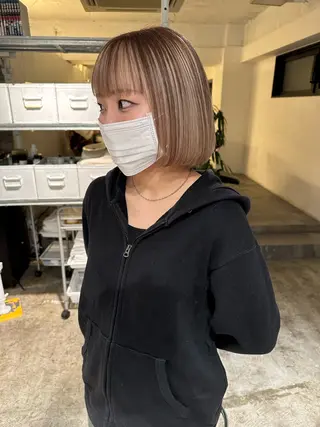 ミディアム カラー ✨艶ブリーチカラー ✨四ノ宮裕己のヘアスタイル