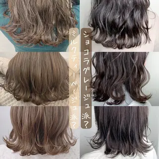 ミディアム カラー パーマ ヘアアレンジ メンズ キッズ ネイル マツエク・マツパ 新宿駅近♡友達とOK 🦋W -ワット -のヘアスタイル