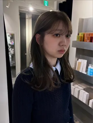 セミロング カラー 村田 りょうやのヘアスタイル