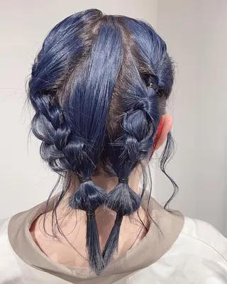 ミディアム カラー スキバサミを使わない カット🌼唯🌼のヘアスタイル