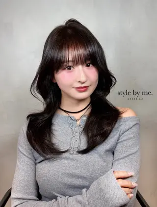 セミロング カラー 韓・中華美女ヘア 🇰🇷×🇨🇳のヘアスタイル