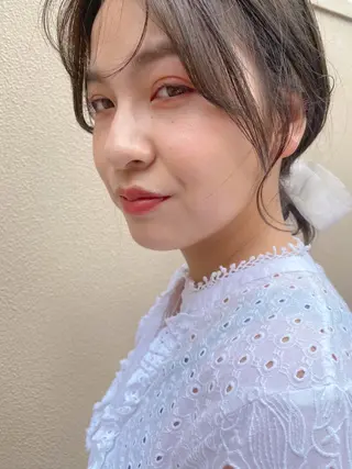 ミディアム カラー ヘアアレンジ 神原 ありさのマツエク・マツパデザイン